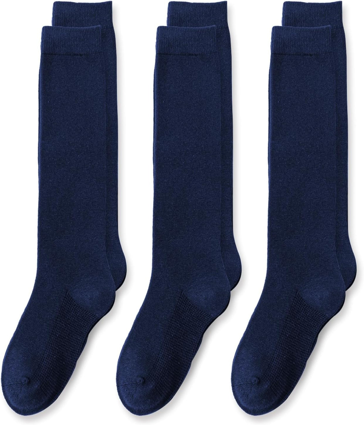 EPEIUS Girls Knee High Socks, Seamless Cotton School Uniform Socks 3-5 Pack