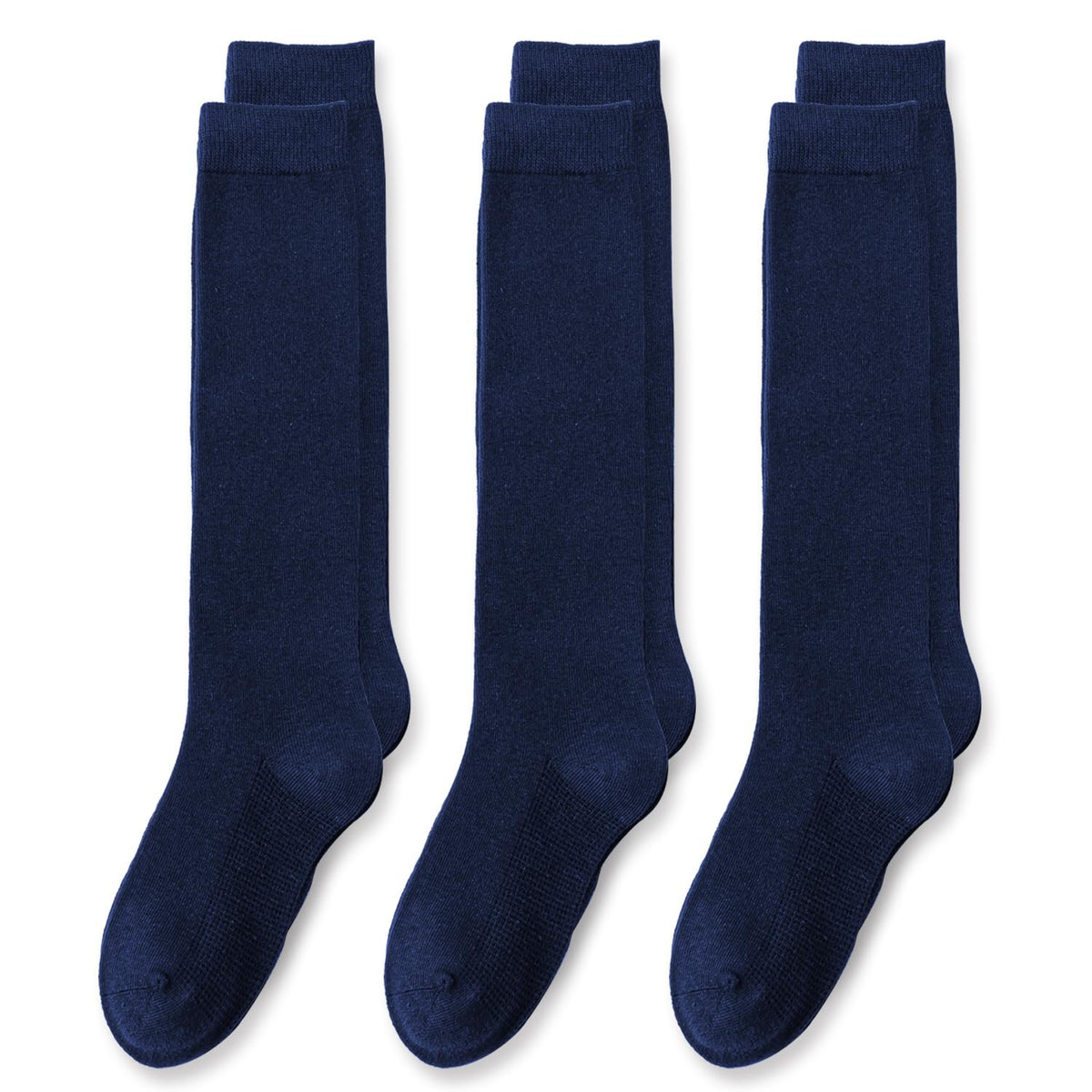 EPEIUS Girls Knee High Socks, Seamless Cotton School Uniform Socks 3-5 Pack