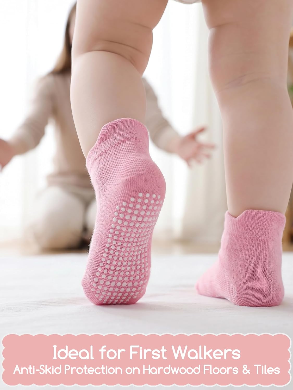Aroveea Toddler Socks Non Slip Grip Ankle Baby 12 Pack for Kids Boys Girls