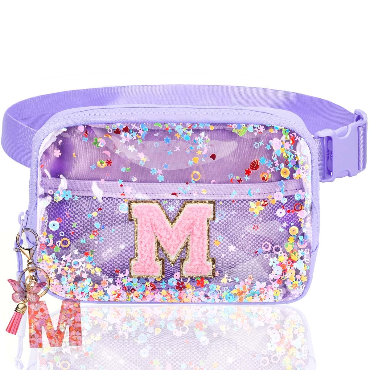 Fanny Pack for Girls Gift - Initial Letter Birthday Gifts for 4 5 6 7 8 9 Girl Crossbody Belt Bag Cute Personalized Trend Stuff Pink M
