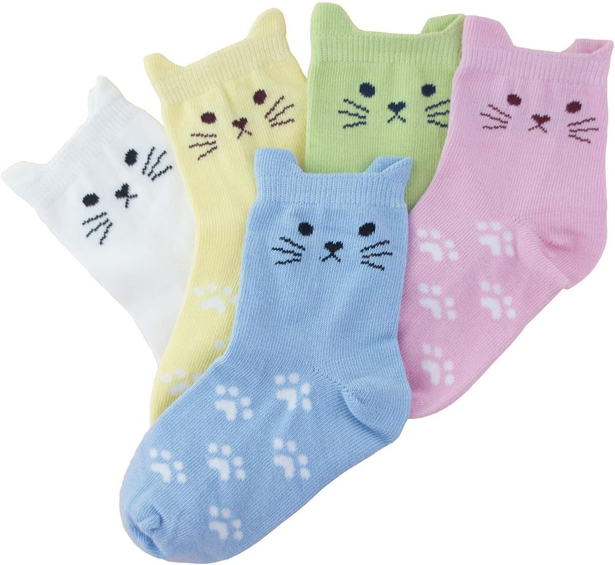 Tandi Kids Girls Cotton Cute Socks Low Cut Crew Ankle No Toe Seam Pack of 5