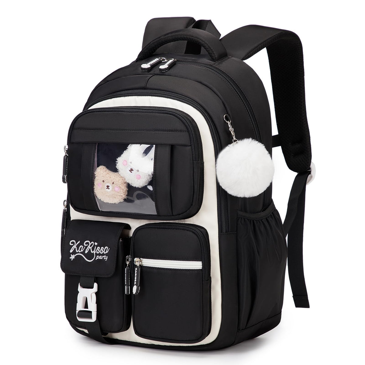 PIG PIG GIRL Kids Backpack for Girls - School Bags for Middle School Students - Book Bag for Elementary Primary - Kawaii Ita Backpack - Purple