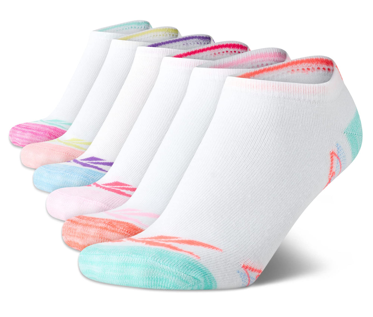 Reebok Girls Low Cut Socks 6 Pack Lightweight Performance Athletic Socks