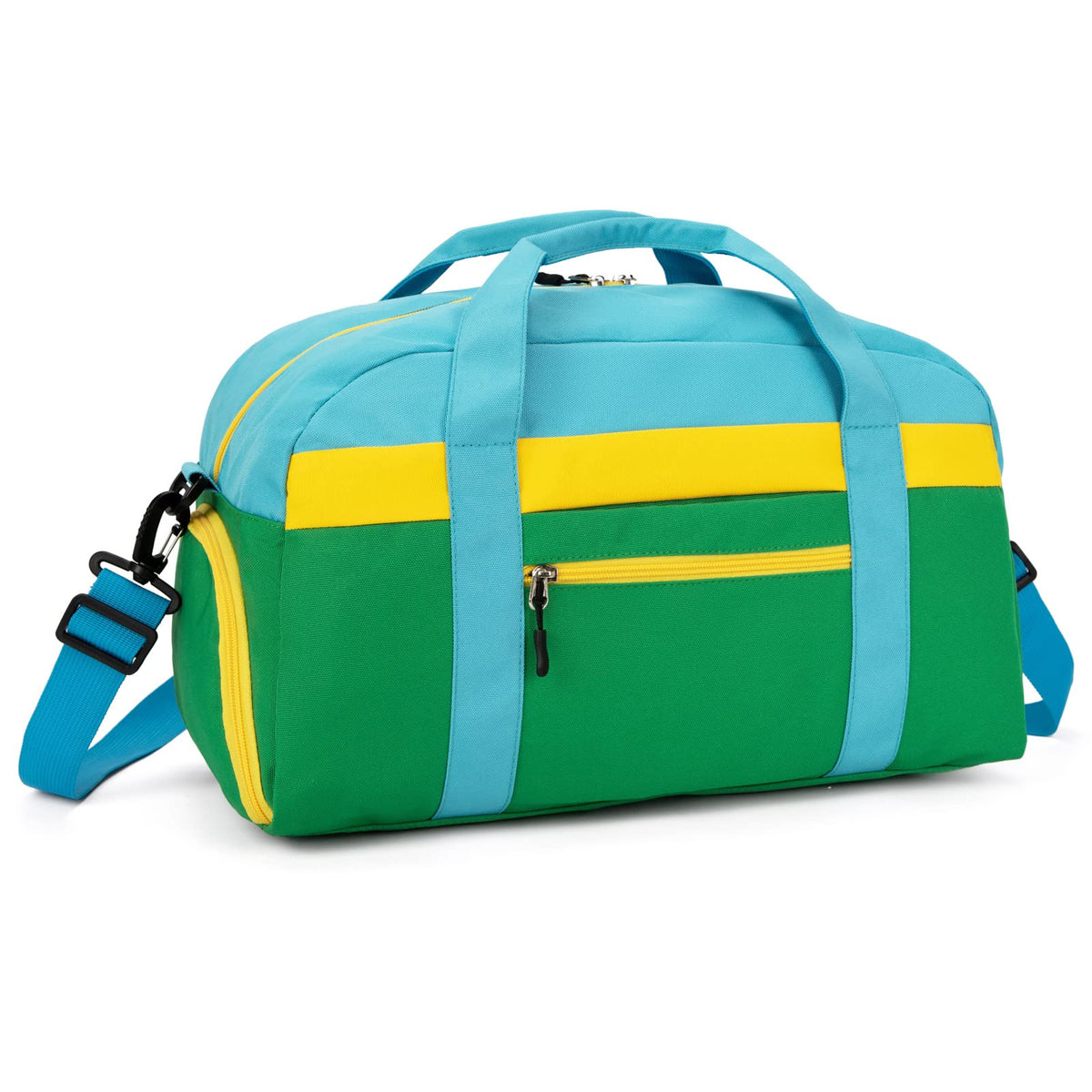 Small Kids Duffle Bag for Boys or Girls, 18" Length, Blue Green