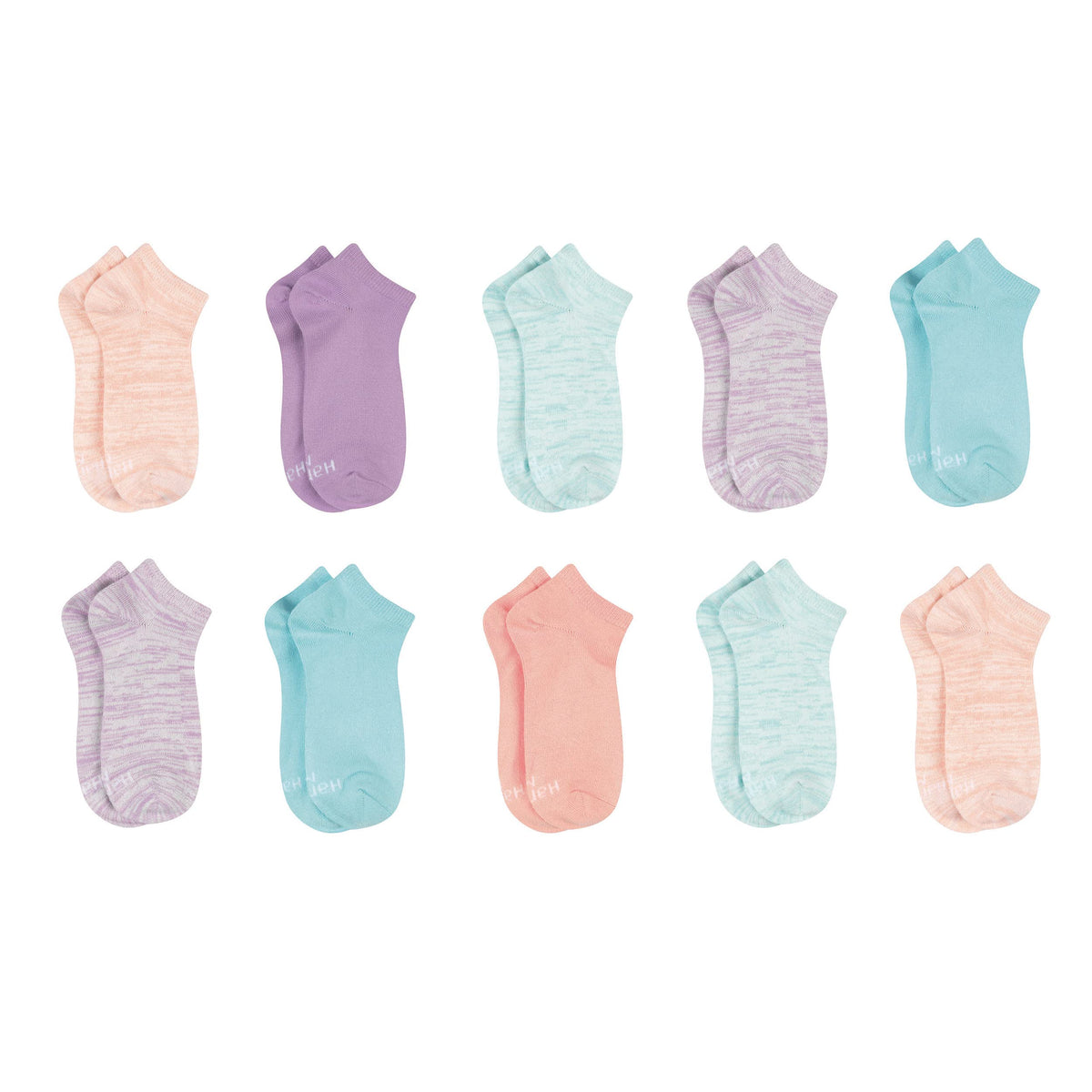 Hanes Girls' Ankle Socks, Comfortsoft Soft Stretch Socks for Girls, Assorted, 10-pair Pack
