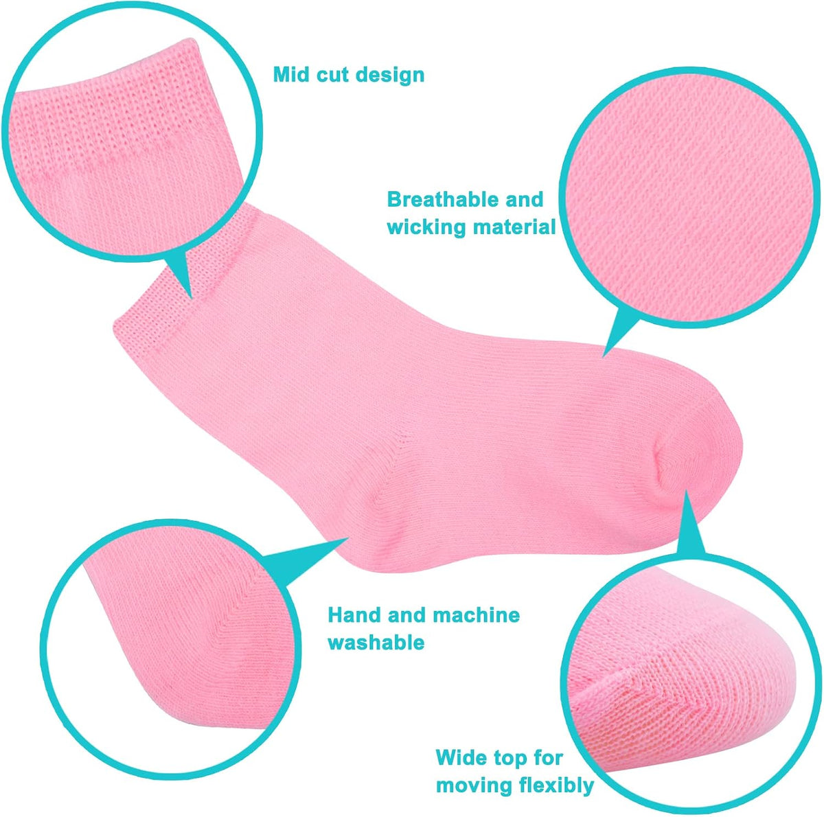 Duufin Toddler Socks 18 Pairs Crew Socks for Toddler Kids Unisex Boys Girls