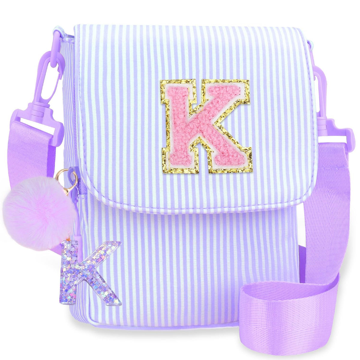 Crossbody Purse for Teen Girls Gifts - Girls Cell Phone Crossbody for Initial Kids Purse with Card Slots Personalized Pink R