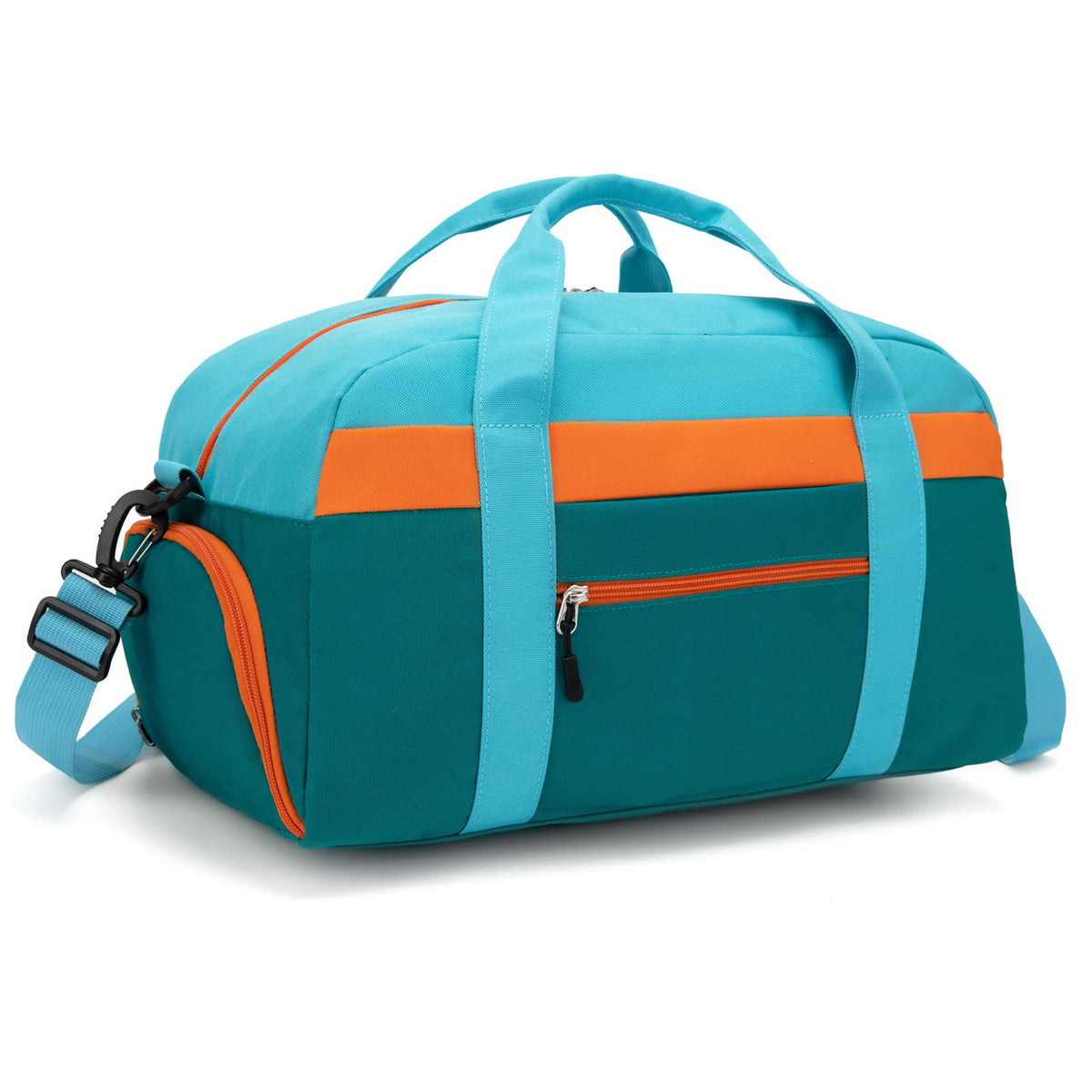 Small Kids Duffle Bag for Boys or Girls, 18" Length, Blue Green