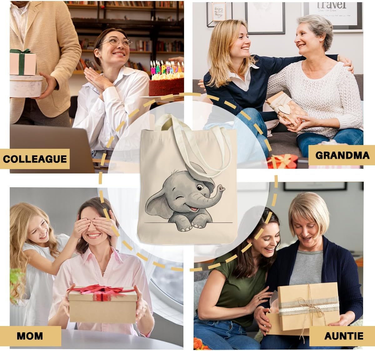 Cartoon Canvas Tote Bag, Gifts for Women Men Birthday Christmas Reusable Tote Shoulder Bag for Grocery Shopping 02
