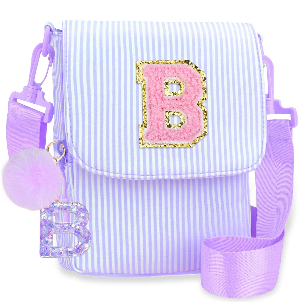 Crossbody Purse for Teen Girls Gifts - Girls Cell Phone Crossbody for Initial Kids Purse with Card Slots Personalized Pink R
