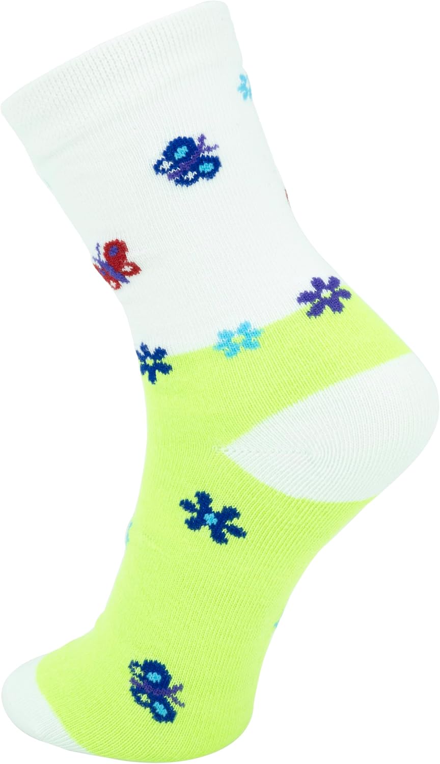 Gelante 12-Pack Girl Children Toddler Kids Cute Cotton Crew Novelty Socks