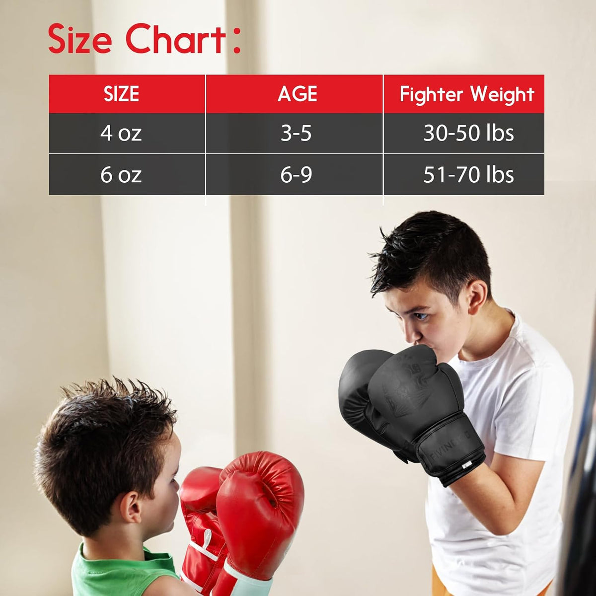 Kids Boxing Gloves for Sparring,Punching Bag,MMA Training,Ages 3-15