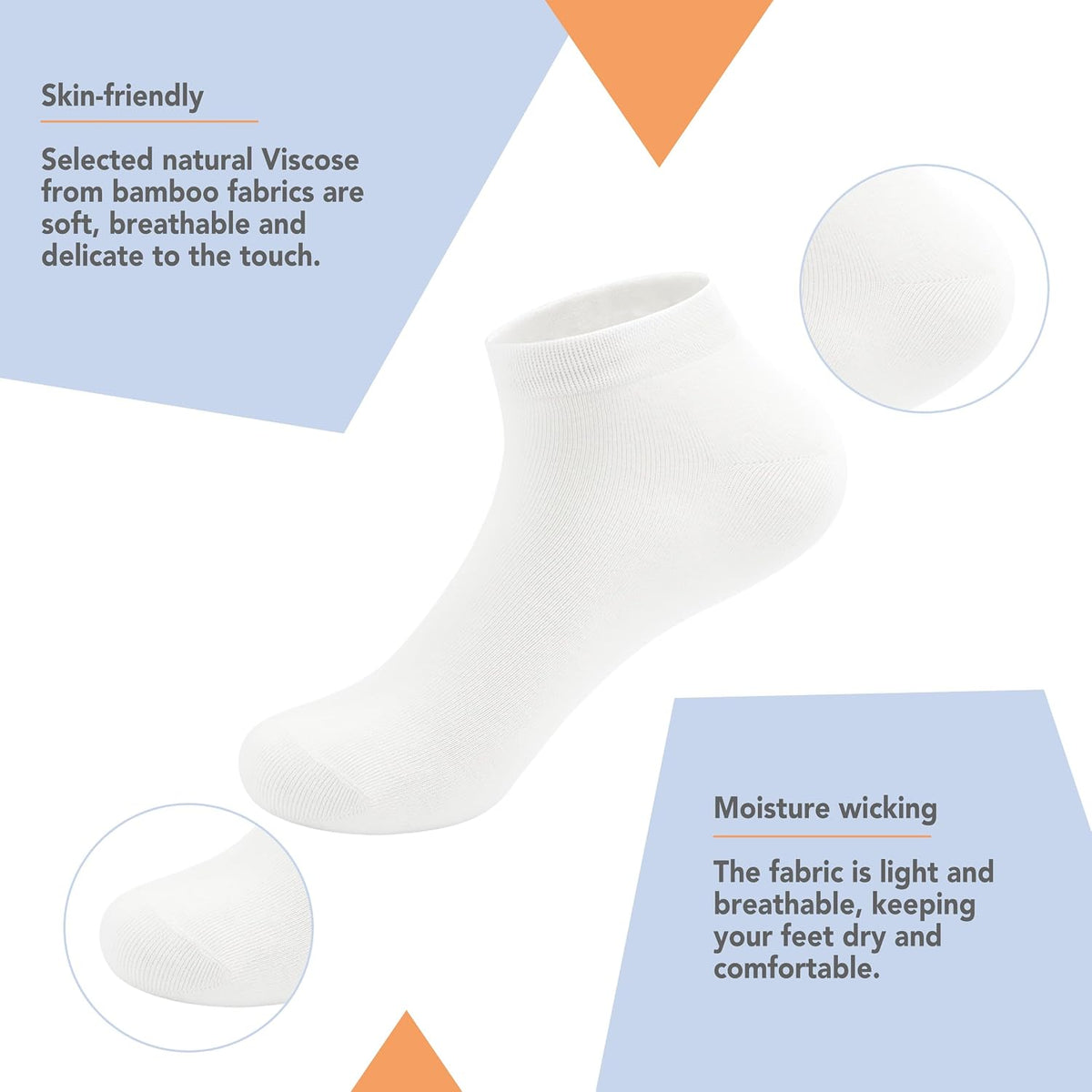 SERISIMPLE Viscose Bamboo School Socks Ankle Super Soft Kids Socks Stretch Cuffs Athletic Socks Odor Anti-odor 5 Pairs