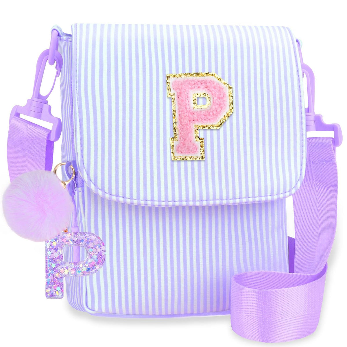 Crossbody Purse for Teen Girls Gifts - Girls Cell Phone Crossbody for Initial Kids Purse with Card Slots Personalized Pink R