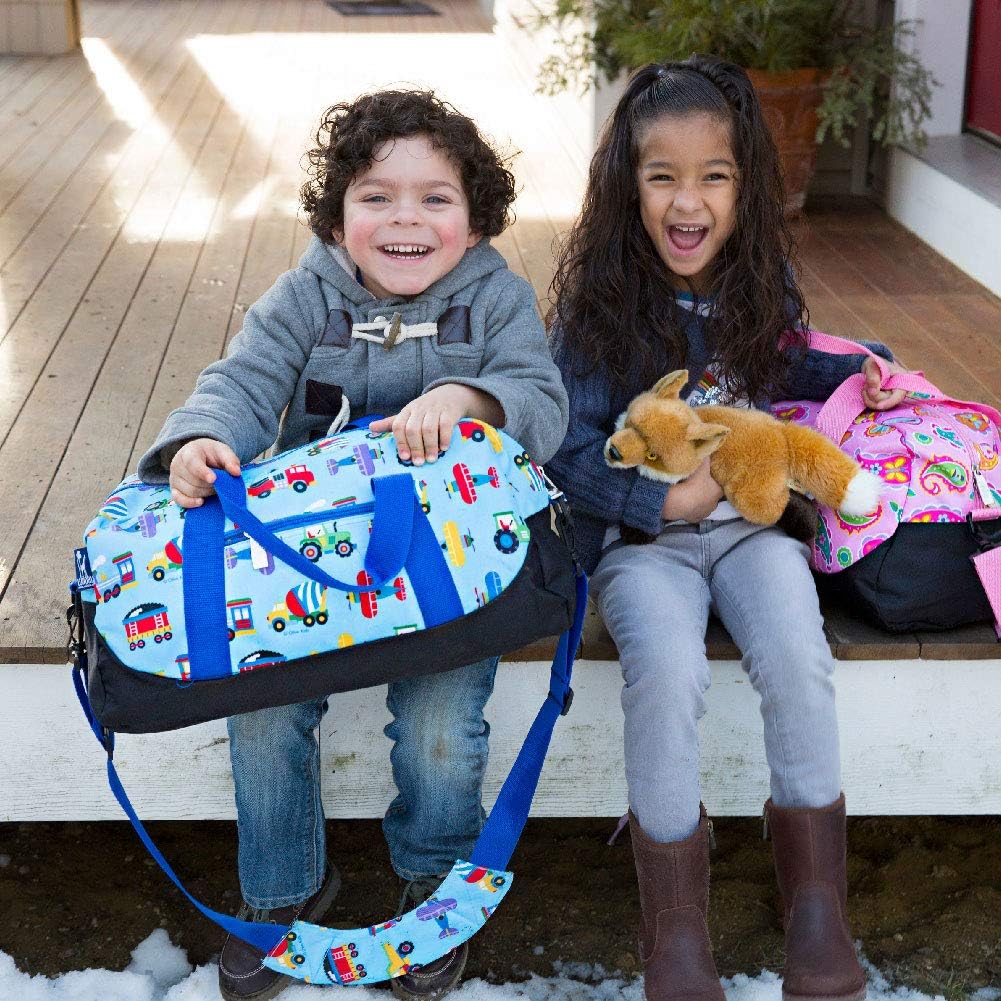 Wildkin Overnighter Duffel Bag for Kids, Trains, Planes, and Trucks