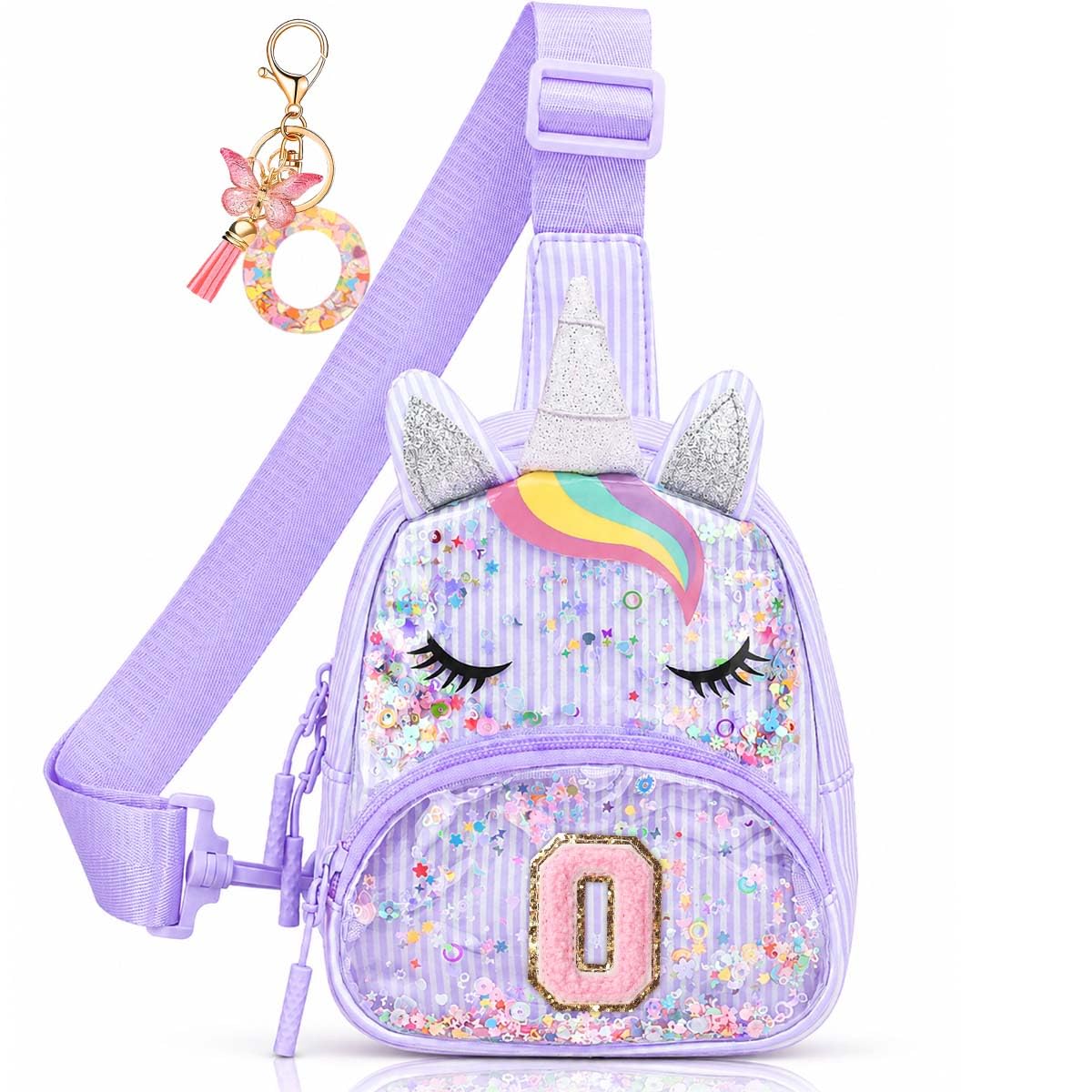 Initial Sling Bag for Girls - 3-7 Year Old Girl Birthday Gifts, Clear Letter Small Crossbody Bag Purses Toddler Kid Gifts Stuff Pink L