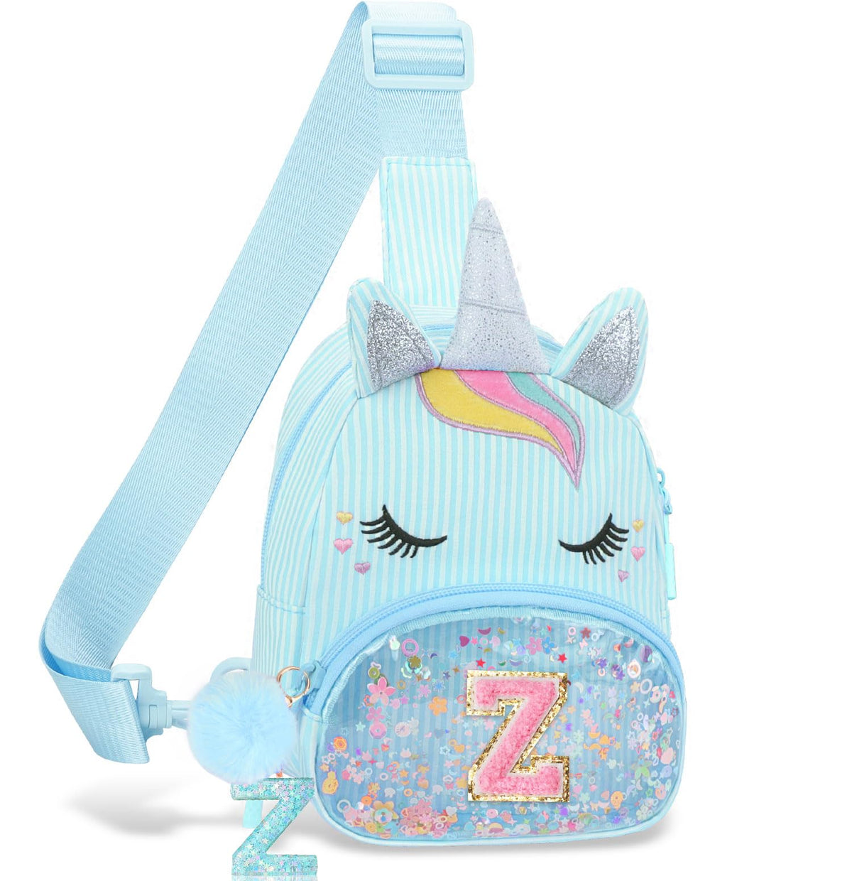 Girls Birthday Gifts for Kids - Initial Pink Small Sling Bags for Girl Fanny Pack Belt Bag for Crossbody Bags Purse for Kids Little Girl Gifts Pink A