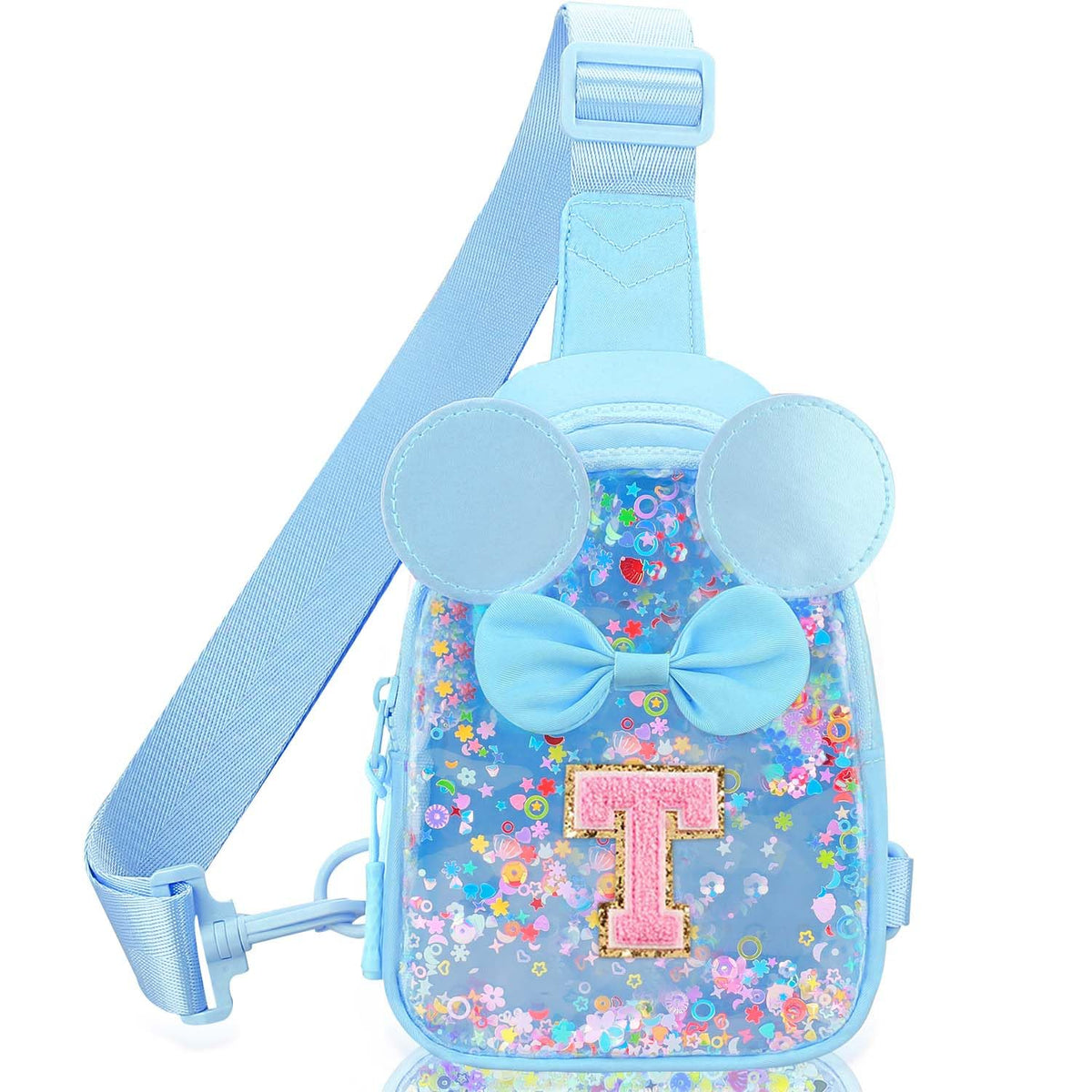 Initial Sling Bag for Girls - 3-7 Year Old Girl Birthday Gifts, Clear Letter Small Crossbody Bag Purses Toddler Kid Gifts Stuff Pink L