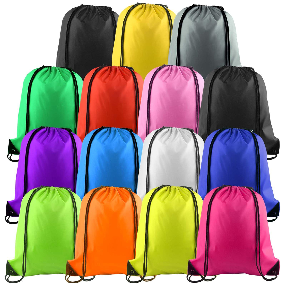 PLULON 2Pcs Drawstring Bags Bulk, Drawstring Backpack Pink Red String Backpack Cinch Sack Sport Gym Backpack Bags for Yoga Traveling Outdoor Sports