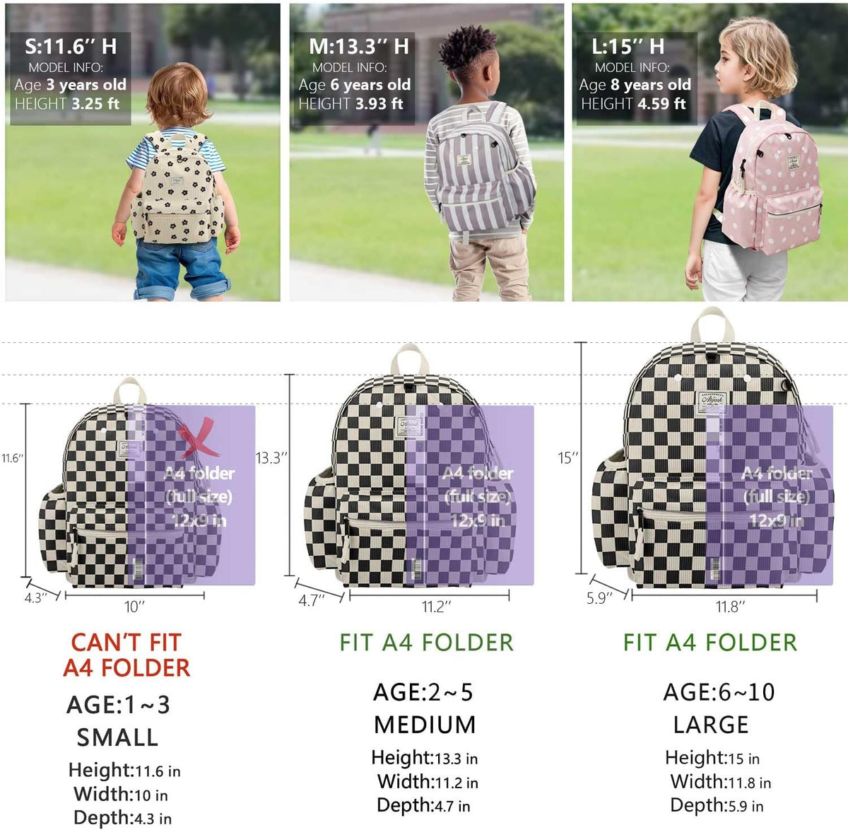 atgark Corduroy Toddler Backpack for Boys Girls Kids Preschool Backpacks