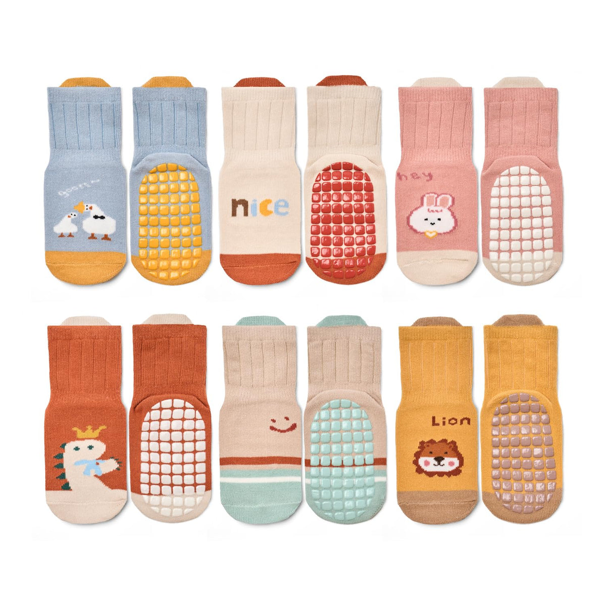 Non-Slip Baby Cotton Ankle Socks with Grippers for Toddler Walking