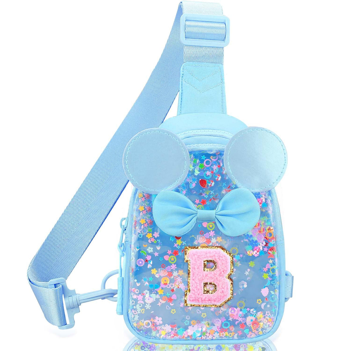 Initial Sling Bag for Girls - 3-7 Year Old Girl Birthday Gifts, Clear Letter Small Crossbody Bag Purses Toddler Kid Gifts Stuff Pink L