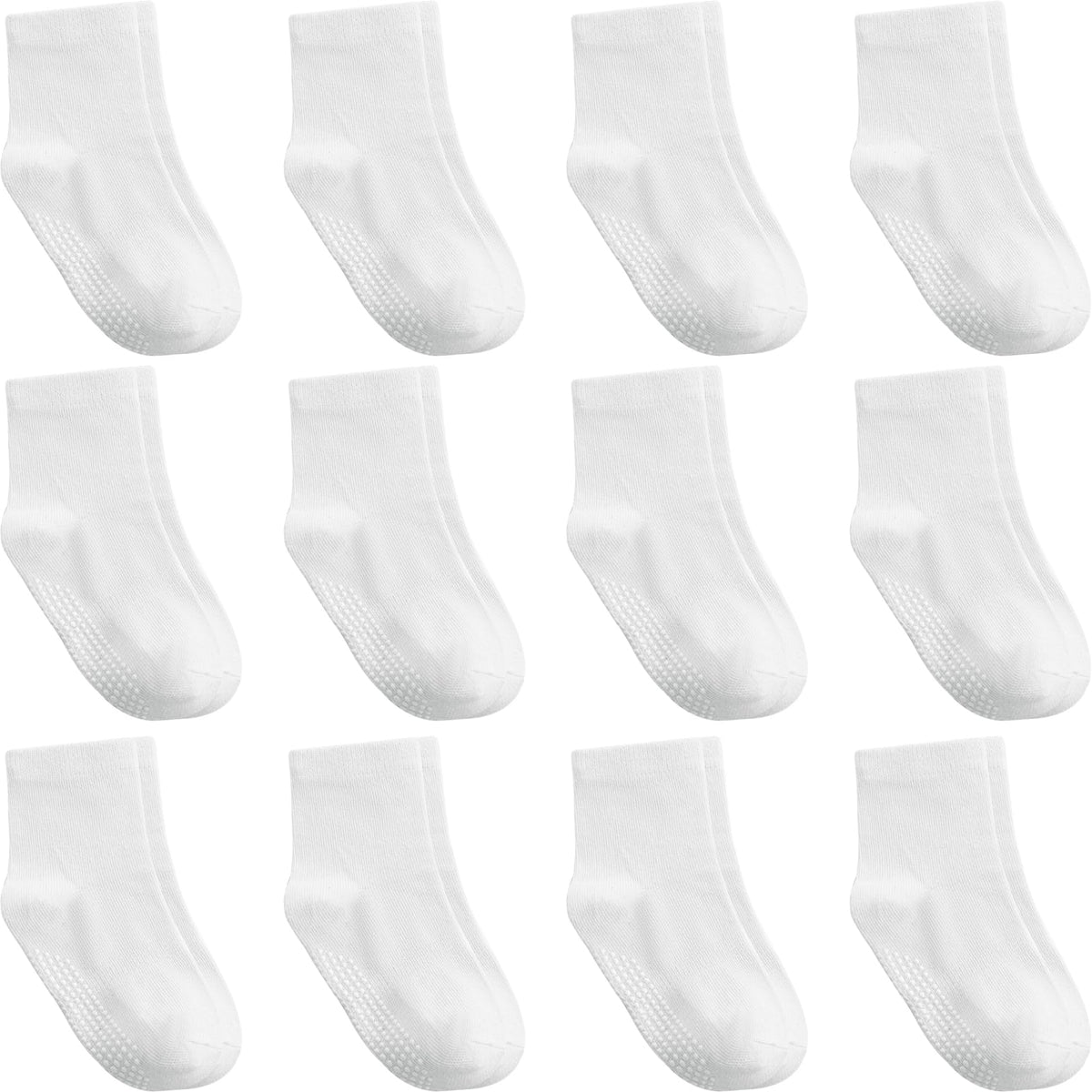 Aroveea Toddler Socks Non Slip Grip Ankle Baby 12 Pack for Kids Boys Girls