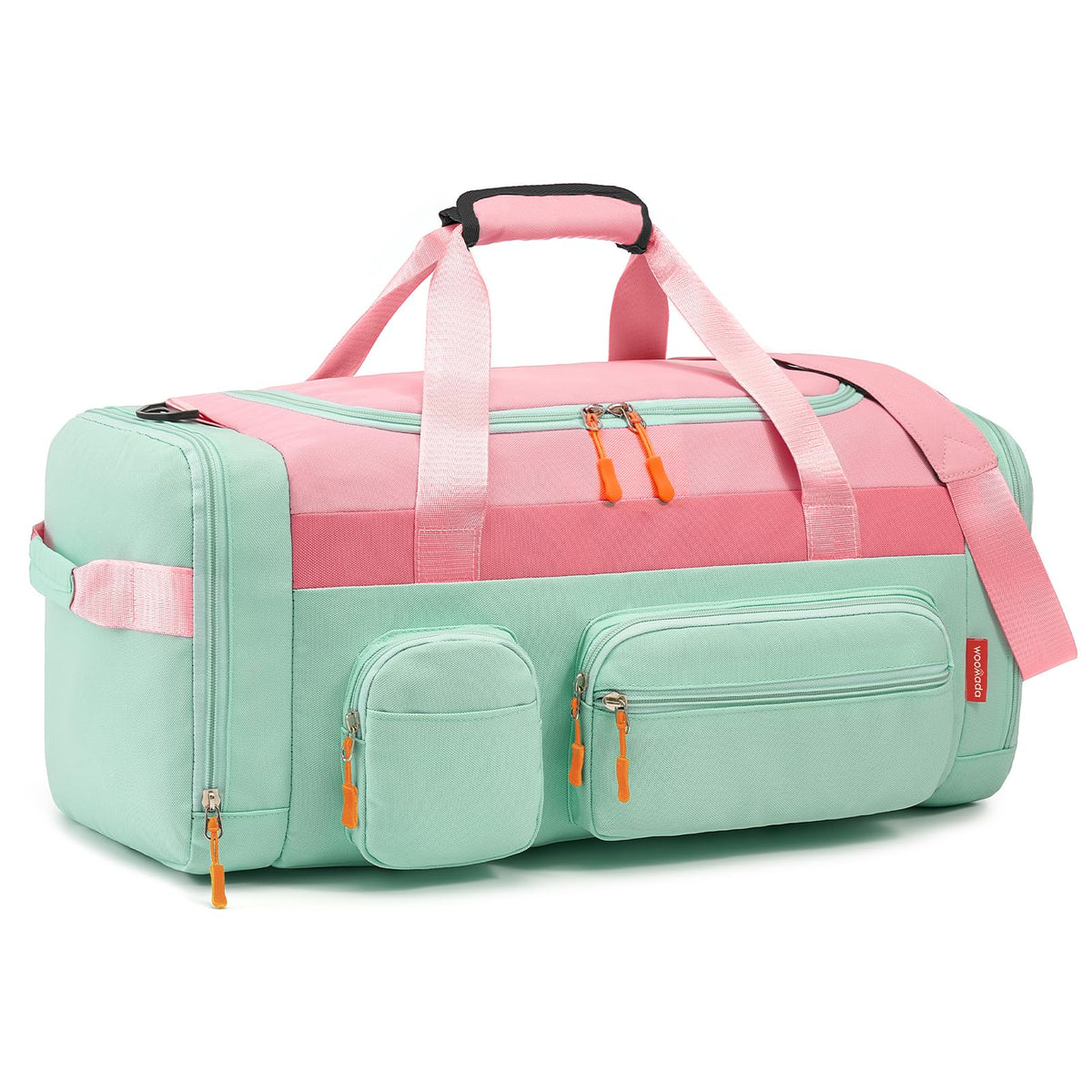 WOOMADA Kids Duffle Bag for Boys or Girls,Weekender Overnight Bag with Shoe Compartment & Wet Pocket Perfect For School, Sports, Overnight Trips(Teal Blue)