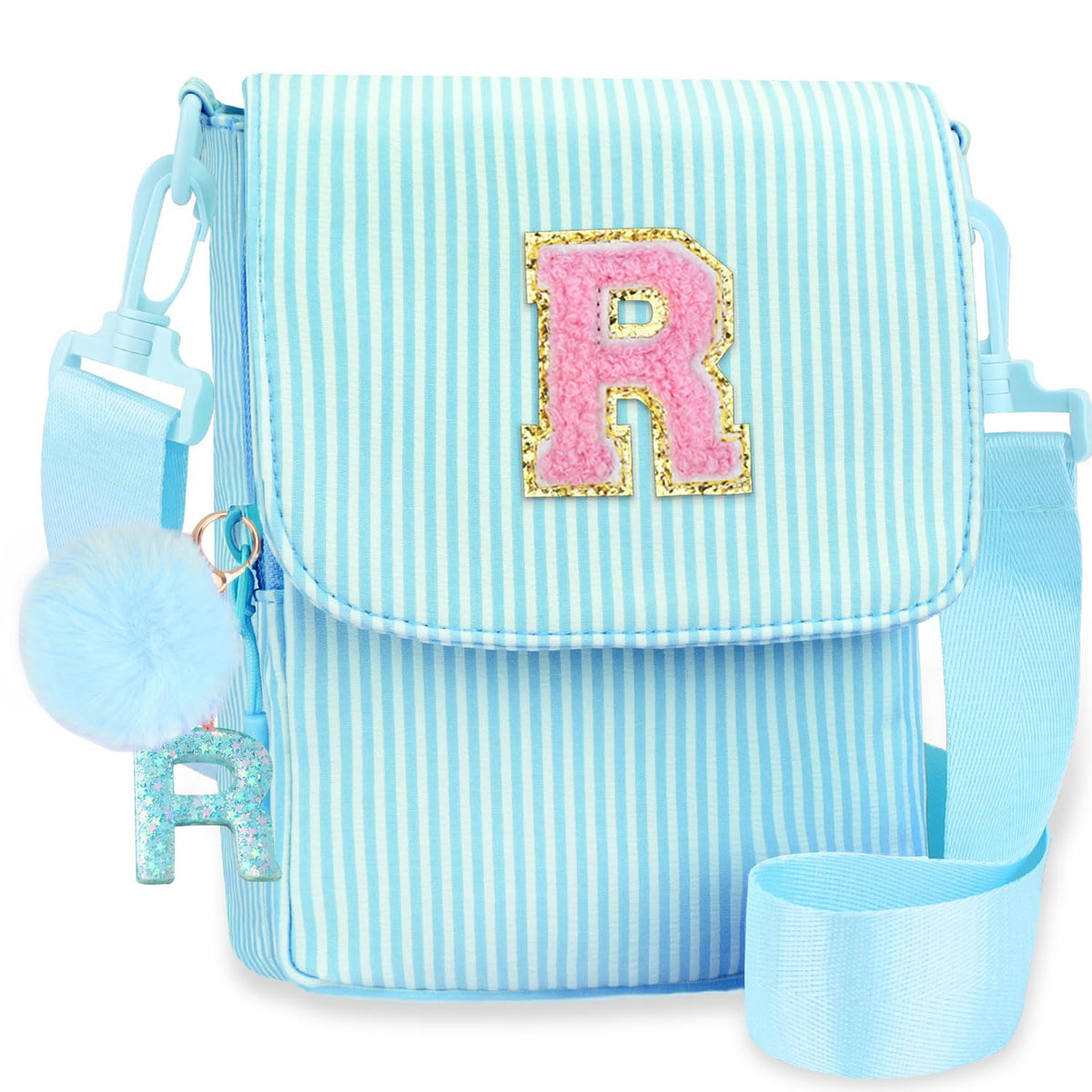 Crossbody Purse for Teen Girls Gifts - Girls Cell Phone Crossbody for Initial Kids Purse with Card Slots Personalized Pink R