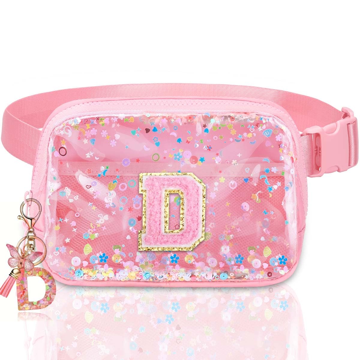 Fanny Pack for Girls Gift - Initial Letter Birthday Gifts for 4 5 6 7 8 9 Girl Crossbody Belt Bag Cute Personalized Trend Stuff Pink M