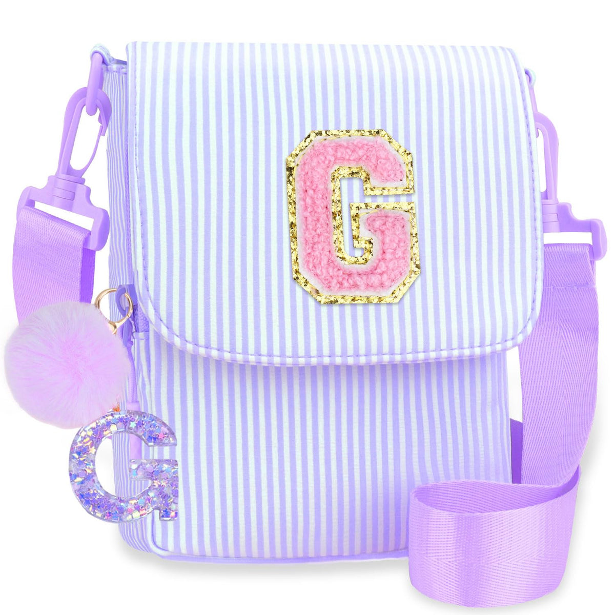 Crossbody Purse for Teen Girls Gifts - Girls Cell Phone Crossbody for Initial Kids Purse with Card Slots Personalized Pink R