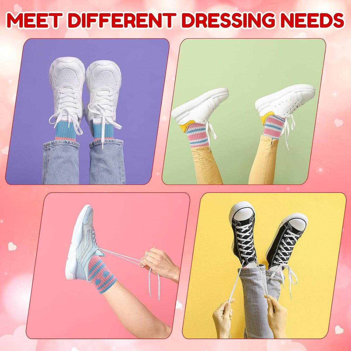 Jspupifip 6 Pairs Girls Crew Athletic Socks