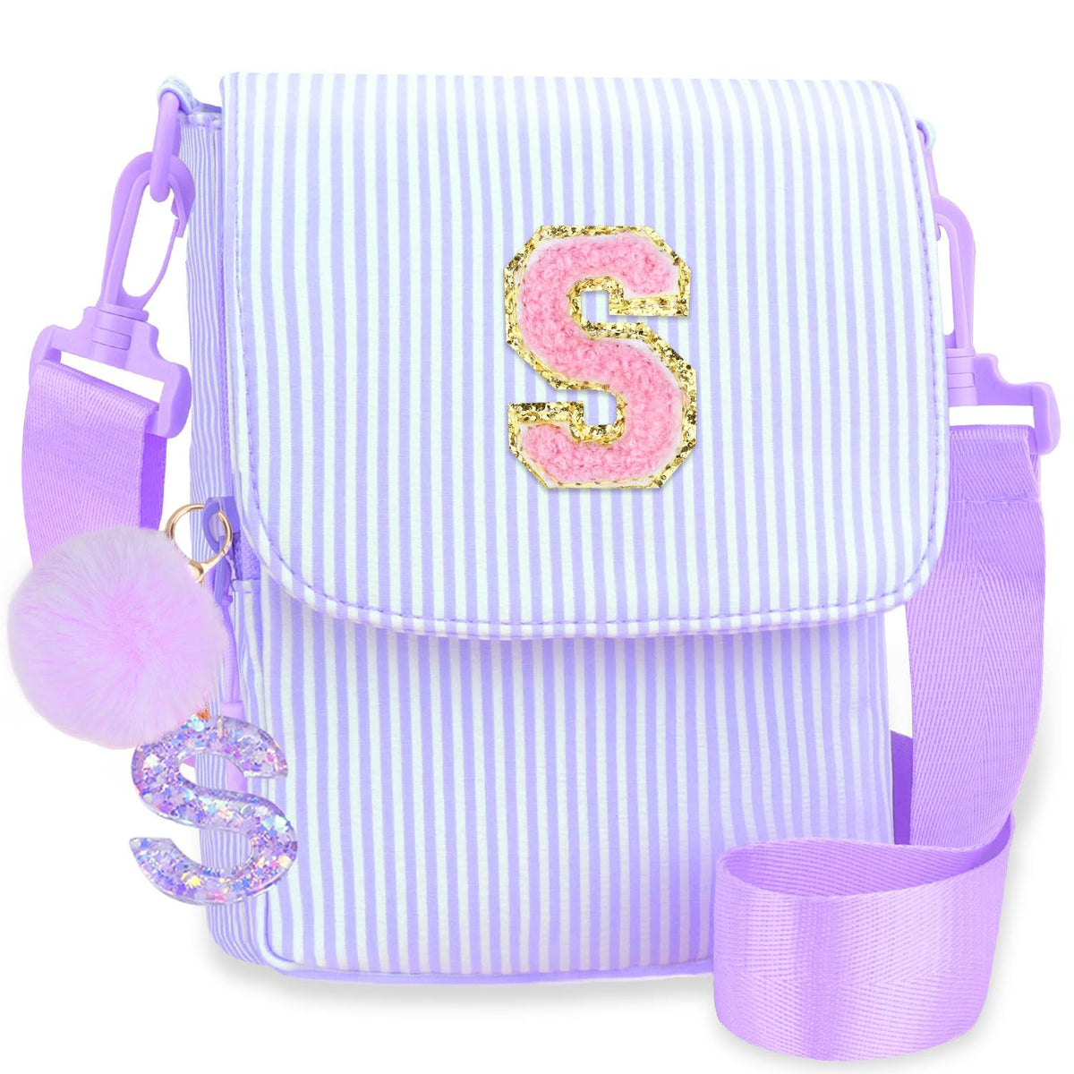 Crossbody Purse for Teen Girls Gifts - Girls Cell Phone Crossbody for Initial Kids Purse with Card Slots Personalized Pink R