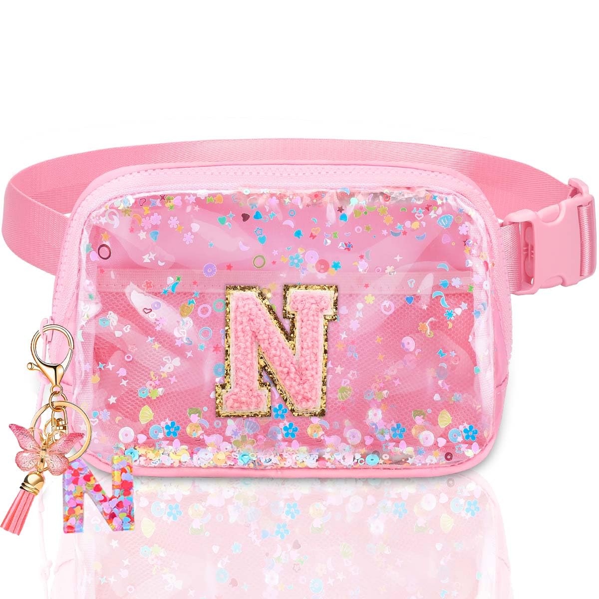 Fanny Pack for Girls Gift - Initial Letter Birthday Gifts for 4 5 6 7 8 9 Girl Crossbody Belt Bag Cute Personalized Trend Stuff Pink M