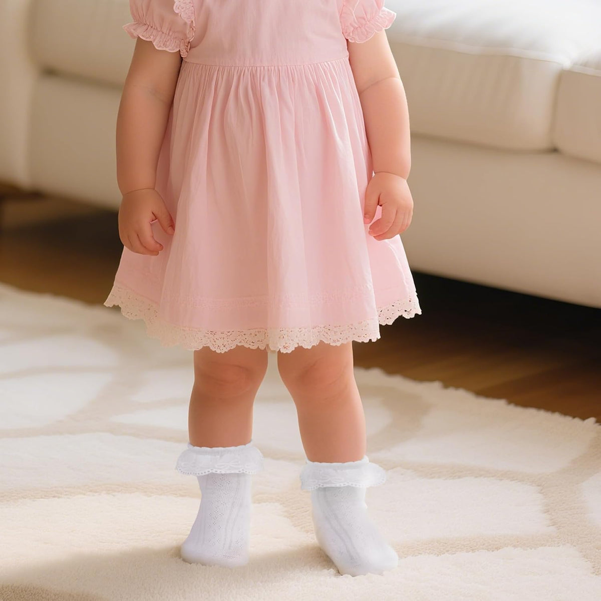 Girls Ruffle Socks White Frilly Socks for Girls Toddler Princess Dress Up
