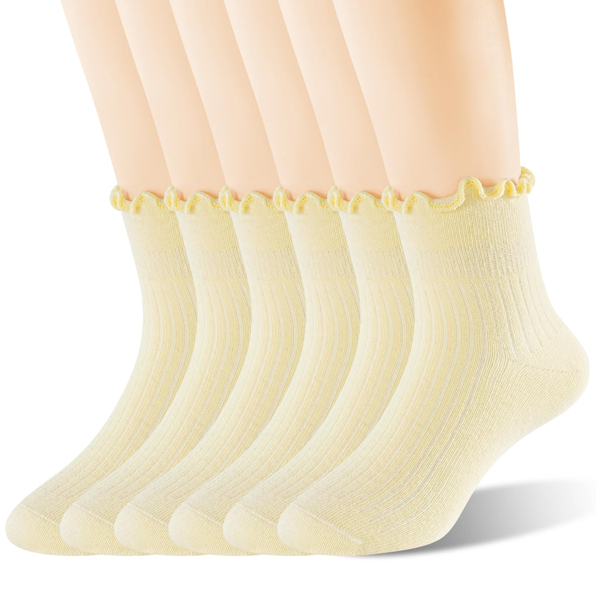 Age 3-10 Girls 100% Cotton Ruffle Socks, Cute Soft Breathable Frilly Dress Socks for Girls