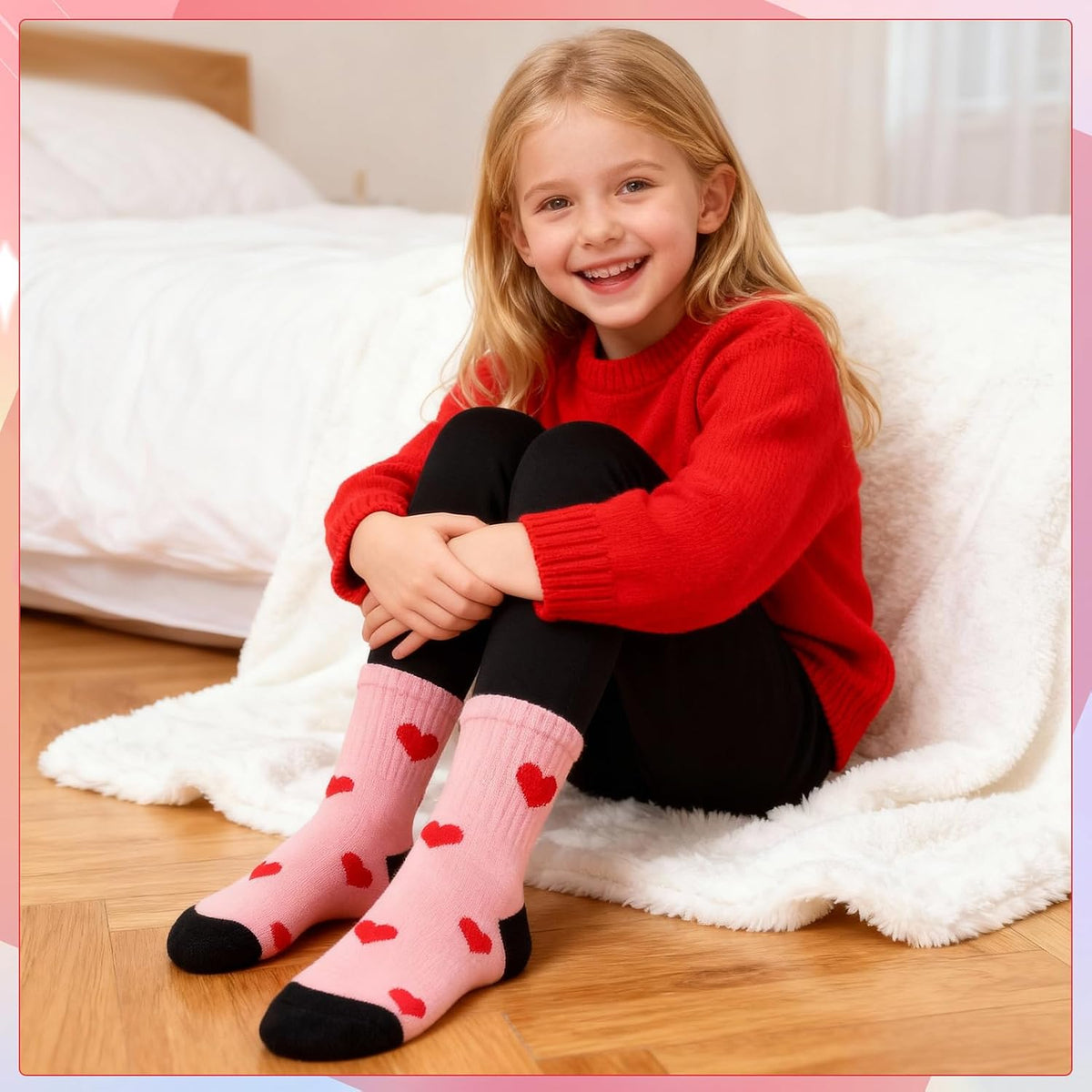 Girls Kids Crew Athletic Socks Cotton Breathable