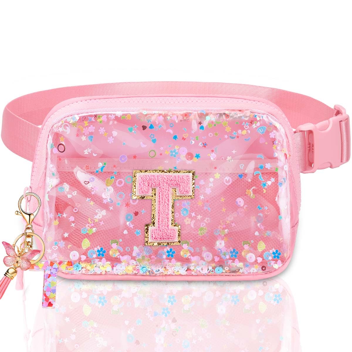 Fanny Pack for Girls Gift - Initial Letter Birthday Gifts for 4 5 6 7 8 9 Girl Crossbody Belt Bag Cute Personalized Trend Stuff Pink M