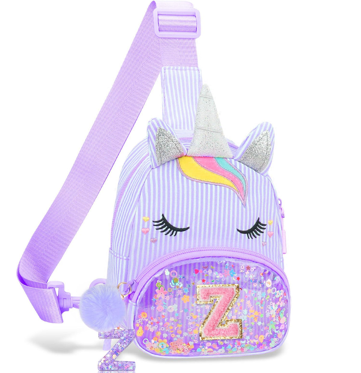 Girls Birthday Gifts for Kids - Initial Pink Small Sling Bags for Girl Fanny Pack Belt Bag for Crossbody Bags Purse for Kids Little Girl Gifts Pink A