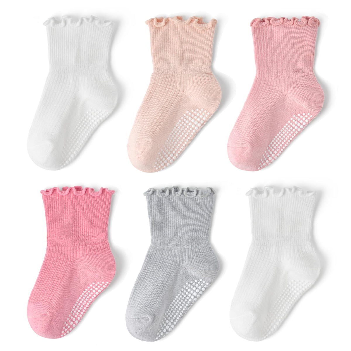 Non-Slip Baby Cotton Ankle Socks with Grippers for Toddler Walking
