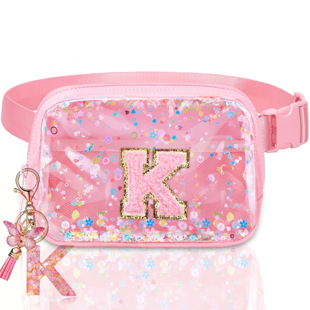 Fanny Pack for Girls Gift - Initial Letter Birthday Gifts for 4 5 6 7 8 9 Girl Crossbody Belt Bag Cute Personalized Trend Stuff Pink M