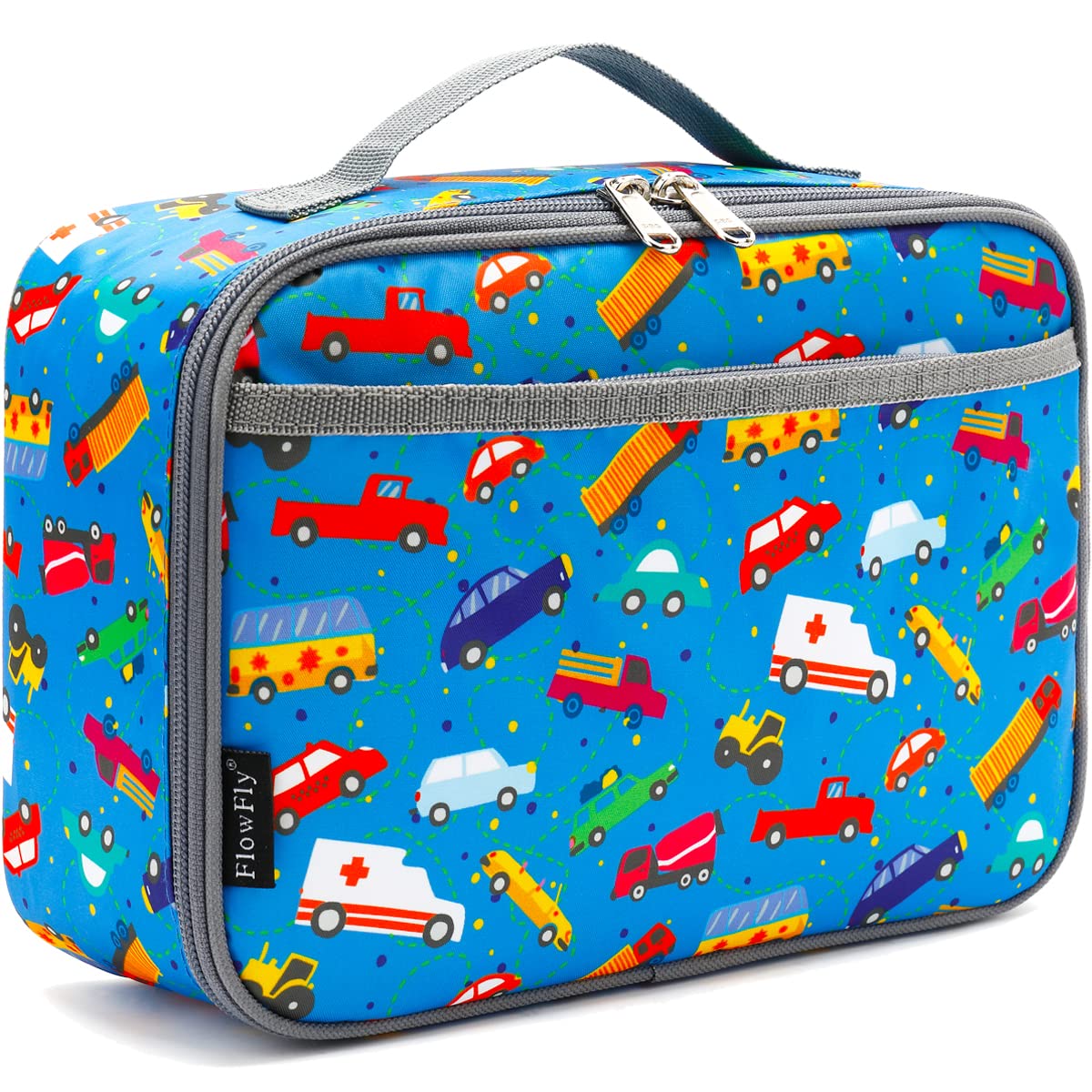 FlowFly Kids Lunch box Insulated Soft Bag Mini Cooler Back to School Thermal Meal Tote Kit for Girls, Boys, Car