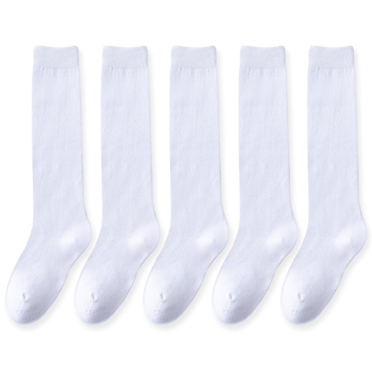 EPEIUS Girls Knee High Socks, Seamless Cotton School Uniform Socks 3-5 Pack