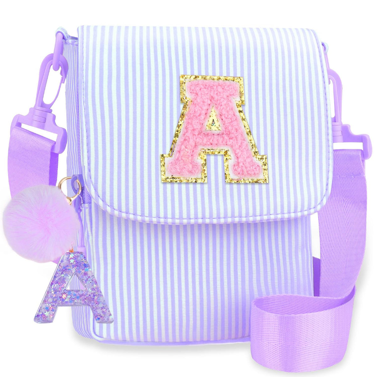 Crossbody Purse for Teen Girls Gifts - Girls Cell Phone Crossbody for Initial Kids Purse with Card Slots Personalized Pink R