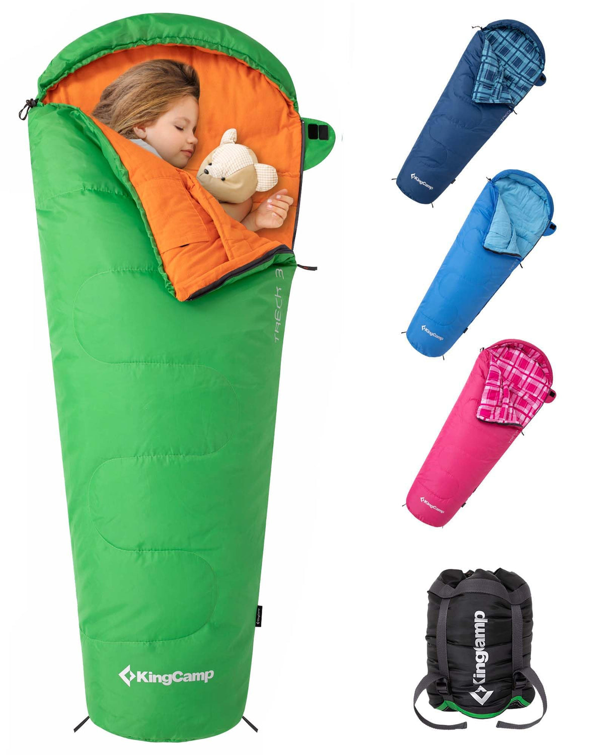 KingCamp 45°F Kids Sleeping Bag, 100% Flannel Sleeping Bag for 10-12 Child