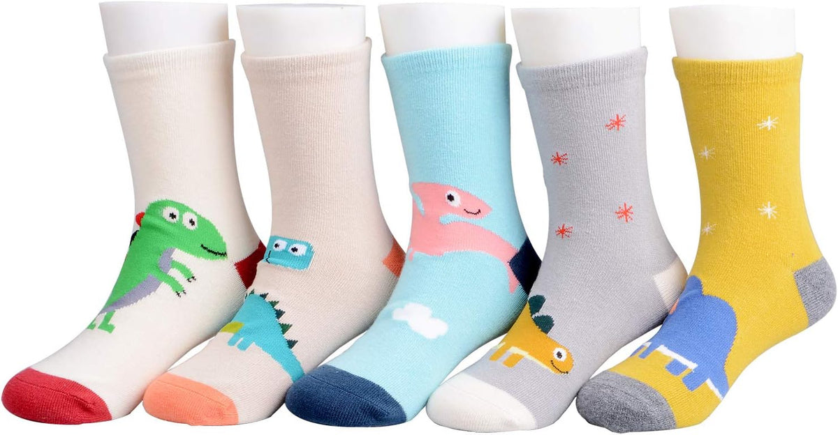 Tandi Kids Girls Cotton Cute Socks Low Cut Crew Ankle No Toe Seam Pack of 5