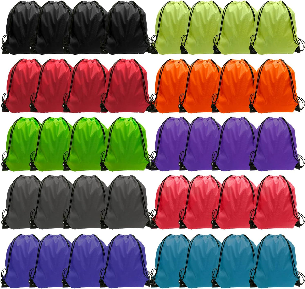 GoodtoU Drawstring Bags Bulk 40 Pack, Drawstring Backpack Cinch Bags for Kids & Adults, Lightweight Nylon String Backpacks for School Gym Travel Party Favors Goodie Bags Events Party Favors & Homeless
