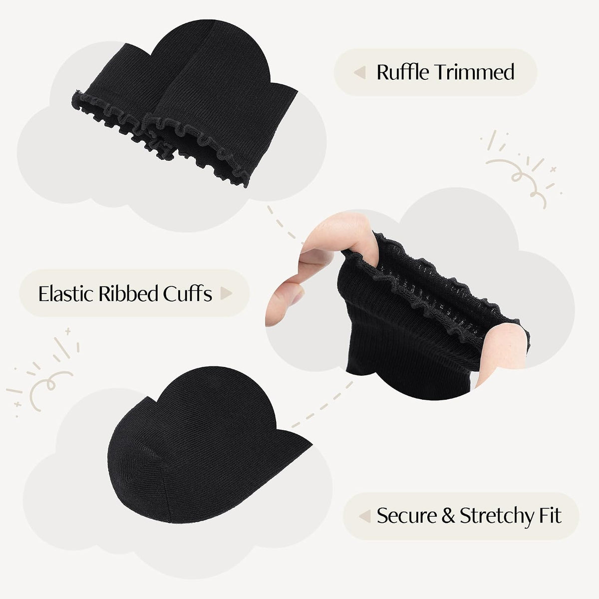 Stelle Girls Ruffle Socks Uniform Dress Ankle Crew Sock 3/5/6 Pairs for Kid