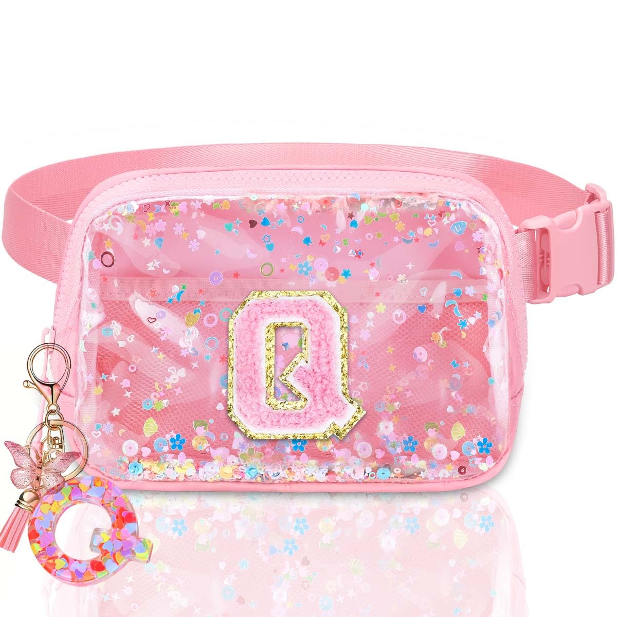 Fanny Pack for Girls Gift - Initial Letter Birthday Gifts for 4 5 6 7 8 9 Girl Crossbody Belt Bag Cute Personalized Trend Stuff Pink M