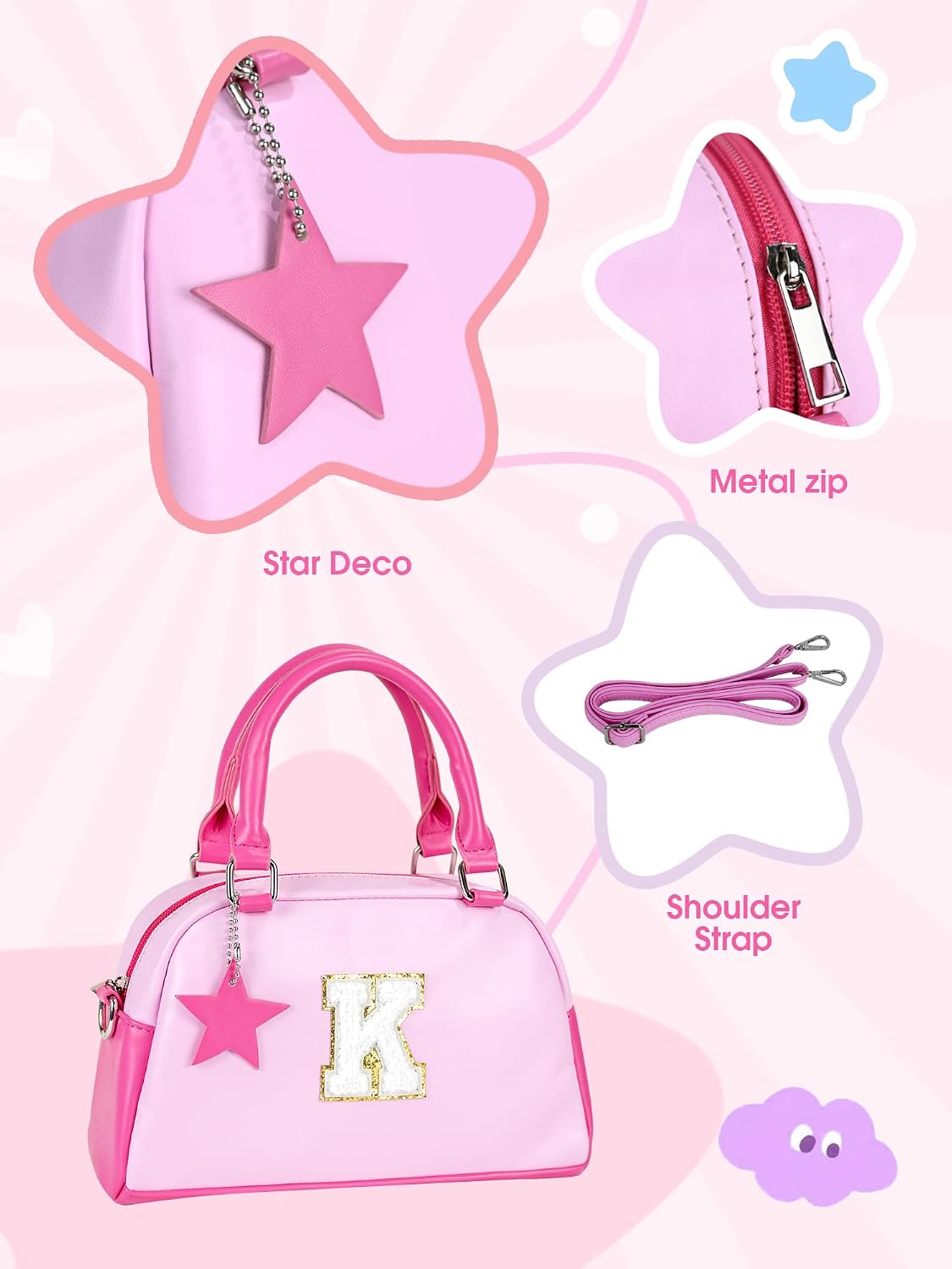 Elilier Girls Purse - Gifts for Girls Kids Toddler | Letter Crossbody Bag for Girl Kid, Toddler Purse Wallet, Year Old Girl Birthday Gifts for Daughter Granddaughter Sister